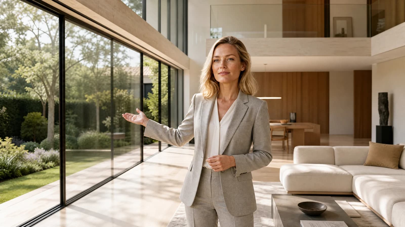 Architectural presenter still of the same creator in a luxury interior